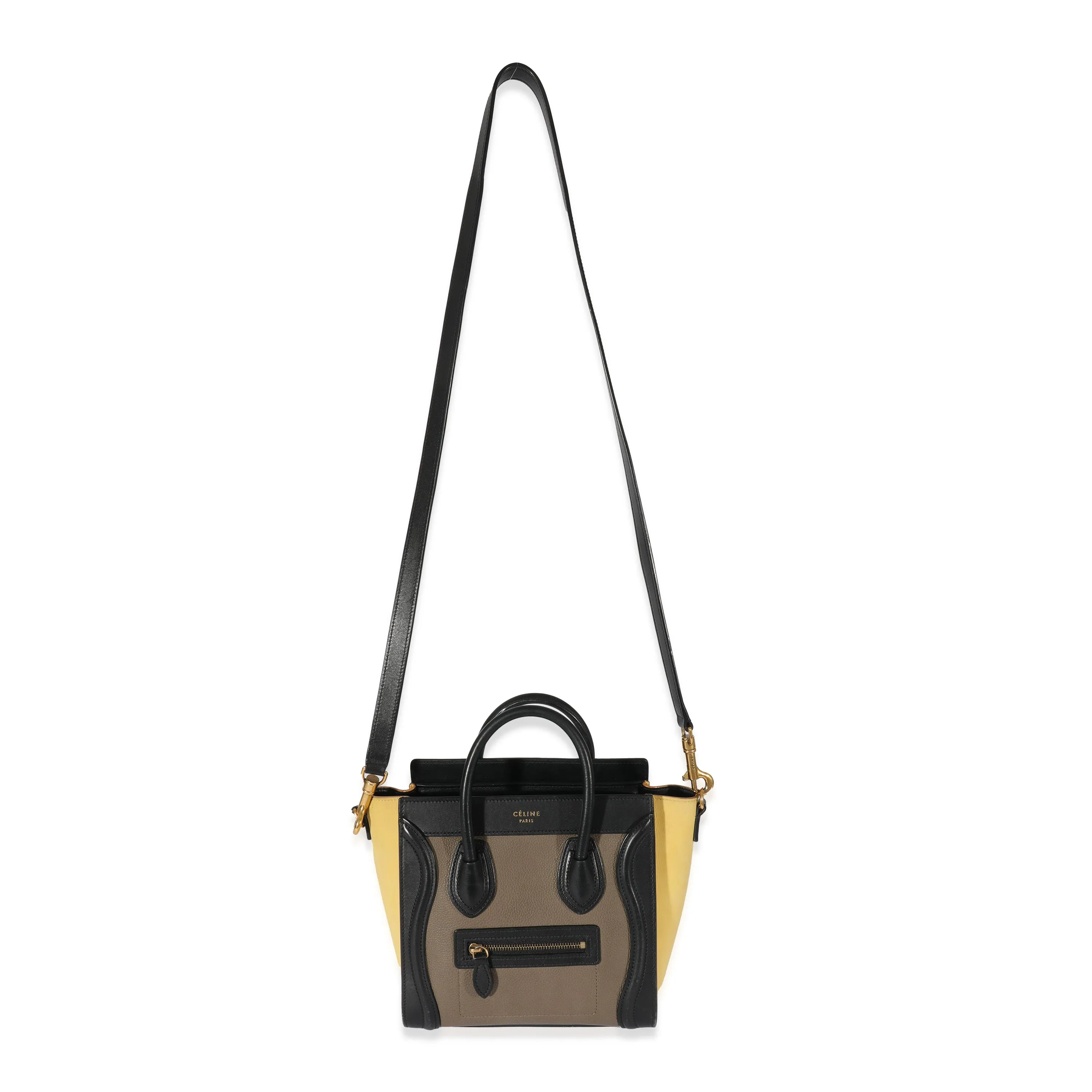 Celine Tricolor Leather Nano Luggage Tote