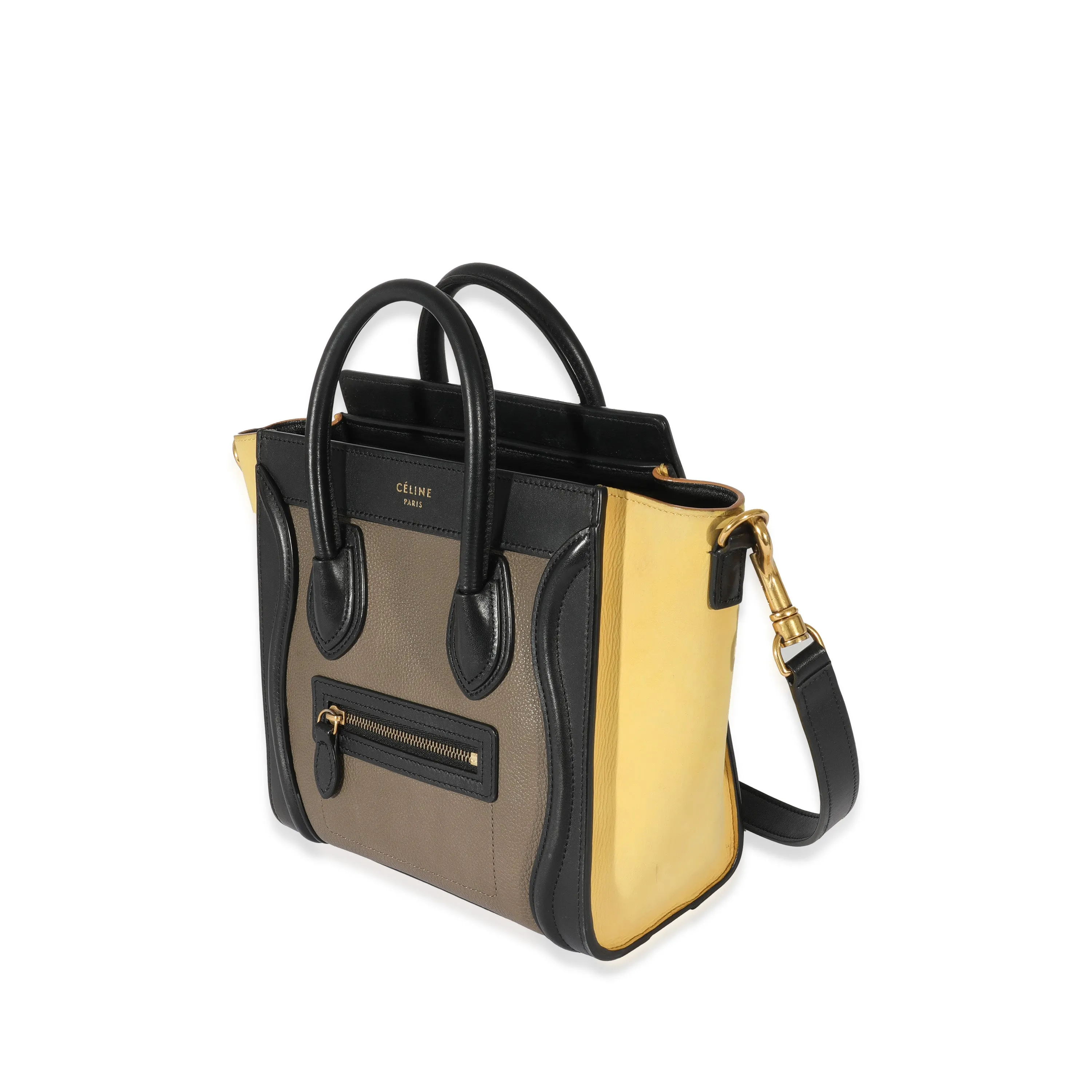 Celine Tricolor Leather Nano Luggage Tote