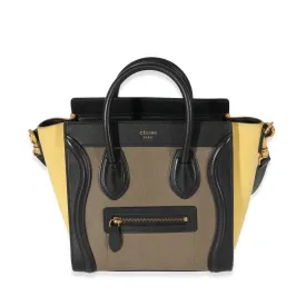 Celine Tricolor Leather Nano Luggage Tote