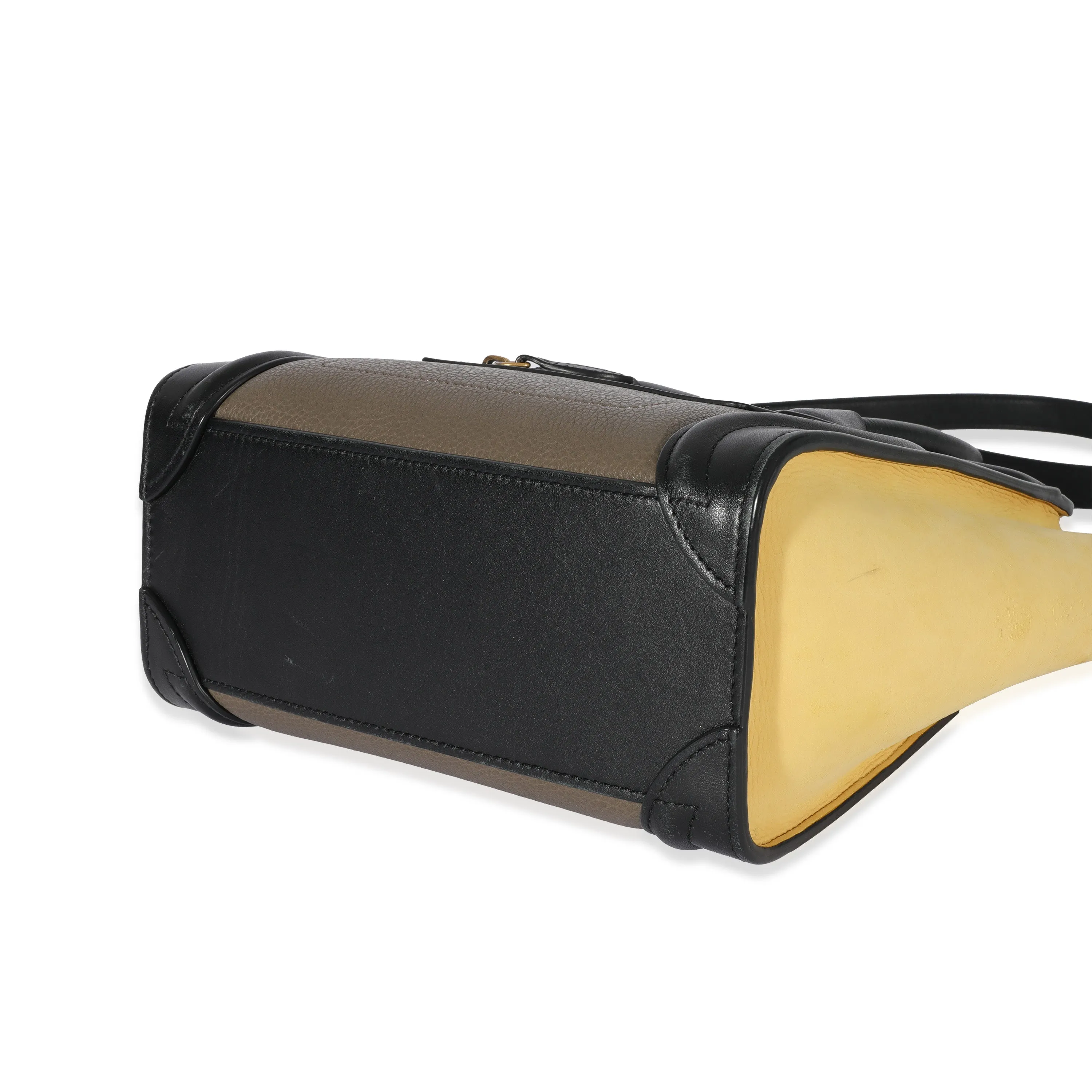 Celine Tricolor Leather Nano Luggage Tote