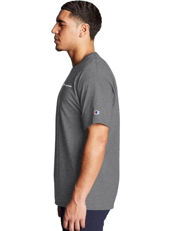 Champion Script Logo Classic Jersey Tee Granite Heather GT23H Y08160 G61