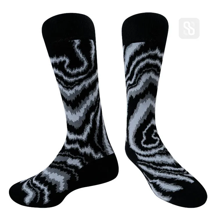 Chaossocks - Marble-men's black grey