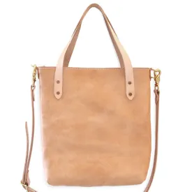 Classic Leather Crossbody Tote – Natural