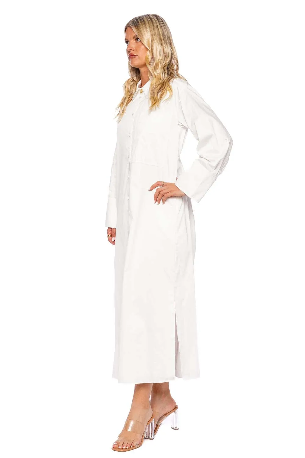 Coexistance Ivory Twisted Cotton Kaftan