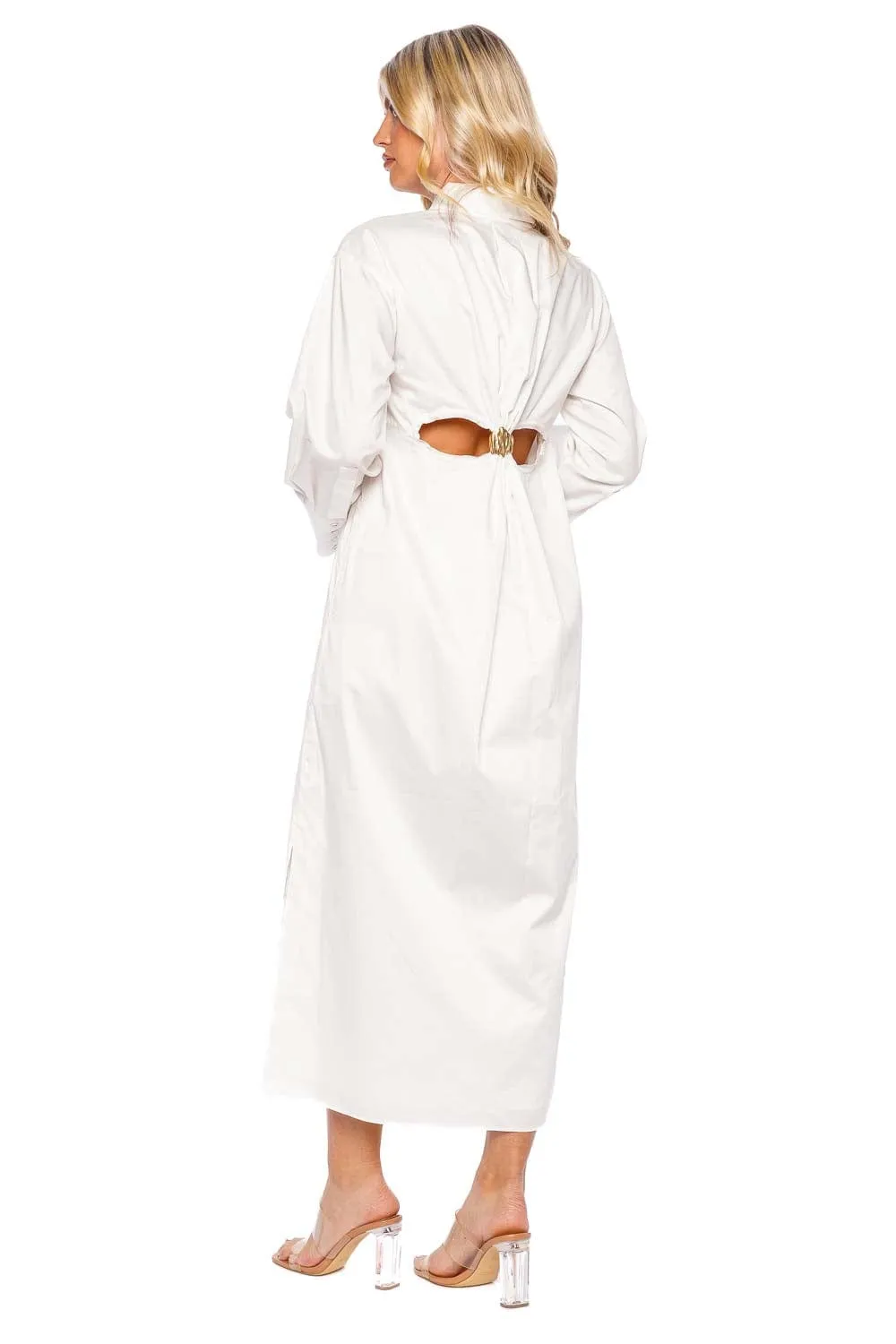 Coexistance Ivory Twisted Cotton Kaftan