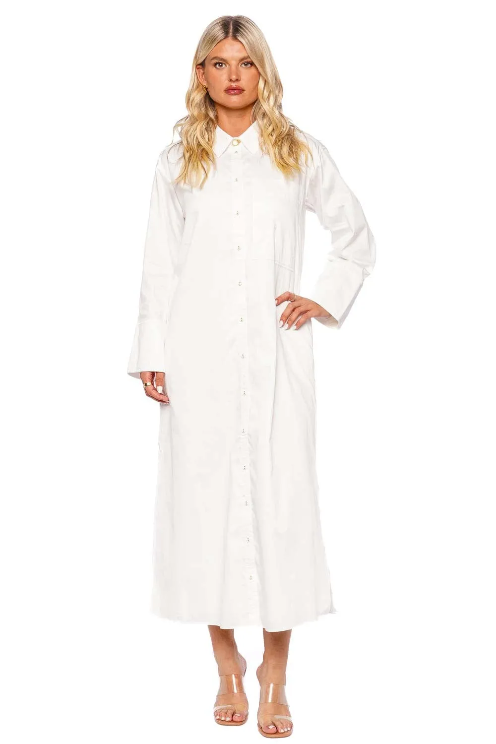 Coexistance Ivory Twisted Cotton Kaftan