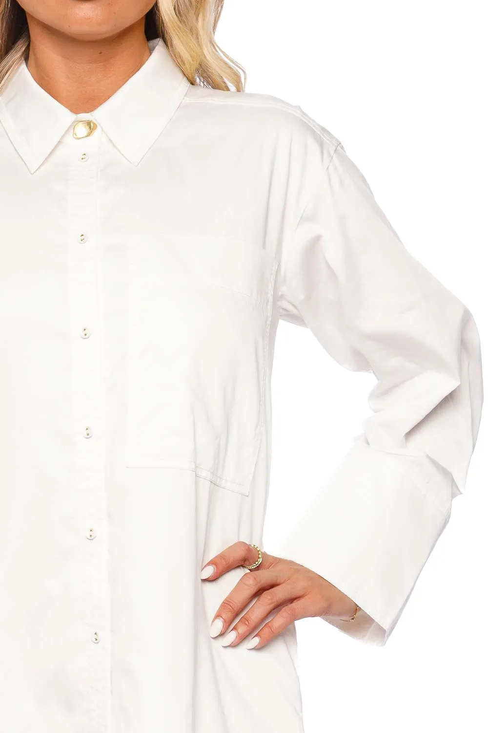 Coexistance Ivory Twisted Cotton Kaftan