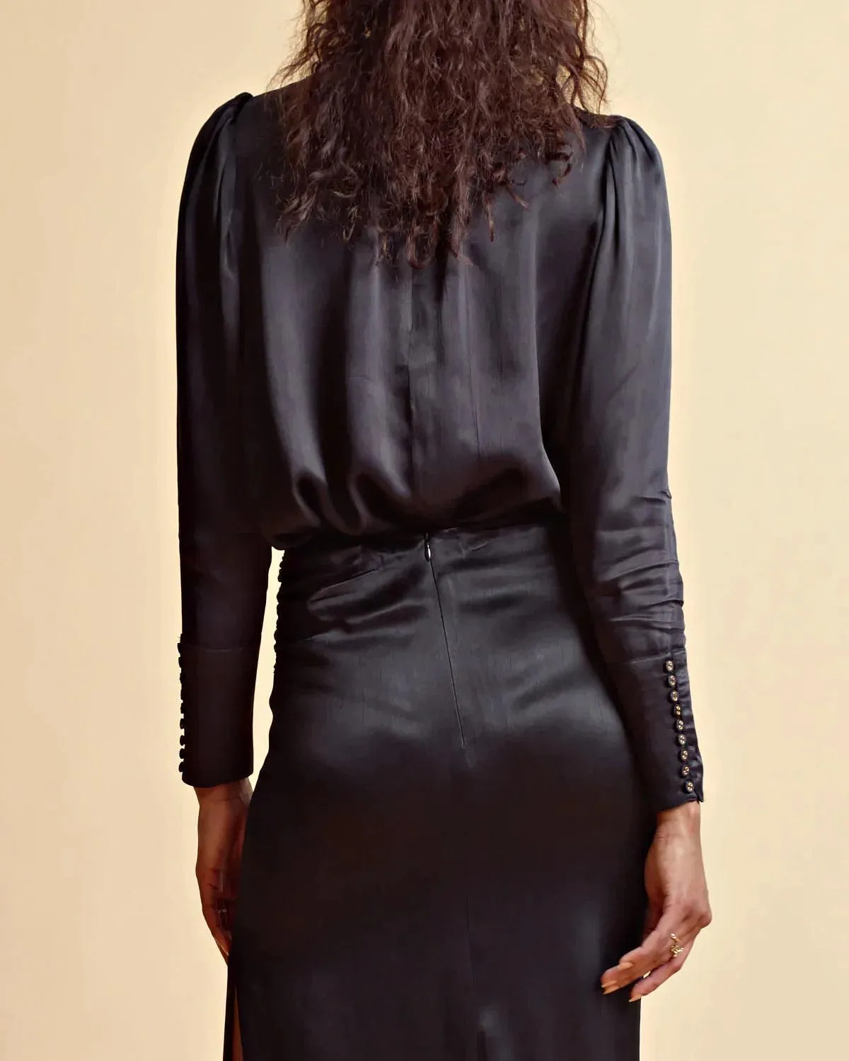 Crépe Satin Blouse Black