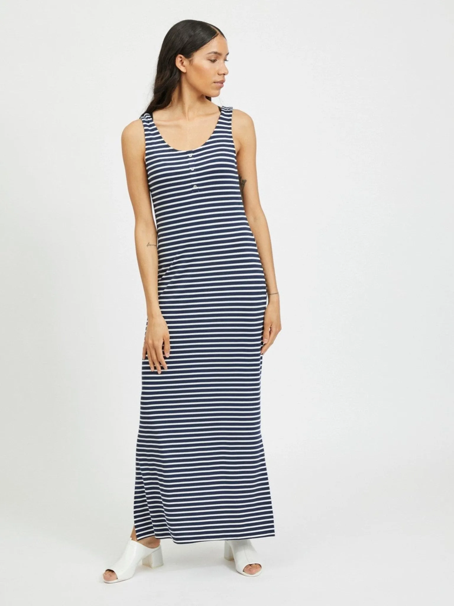 Dell Maxi Kjole - Navy Blazer/Sne Hvid