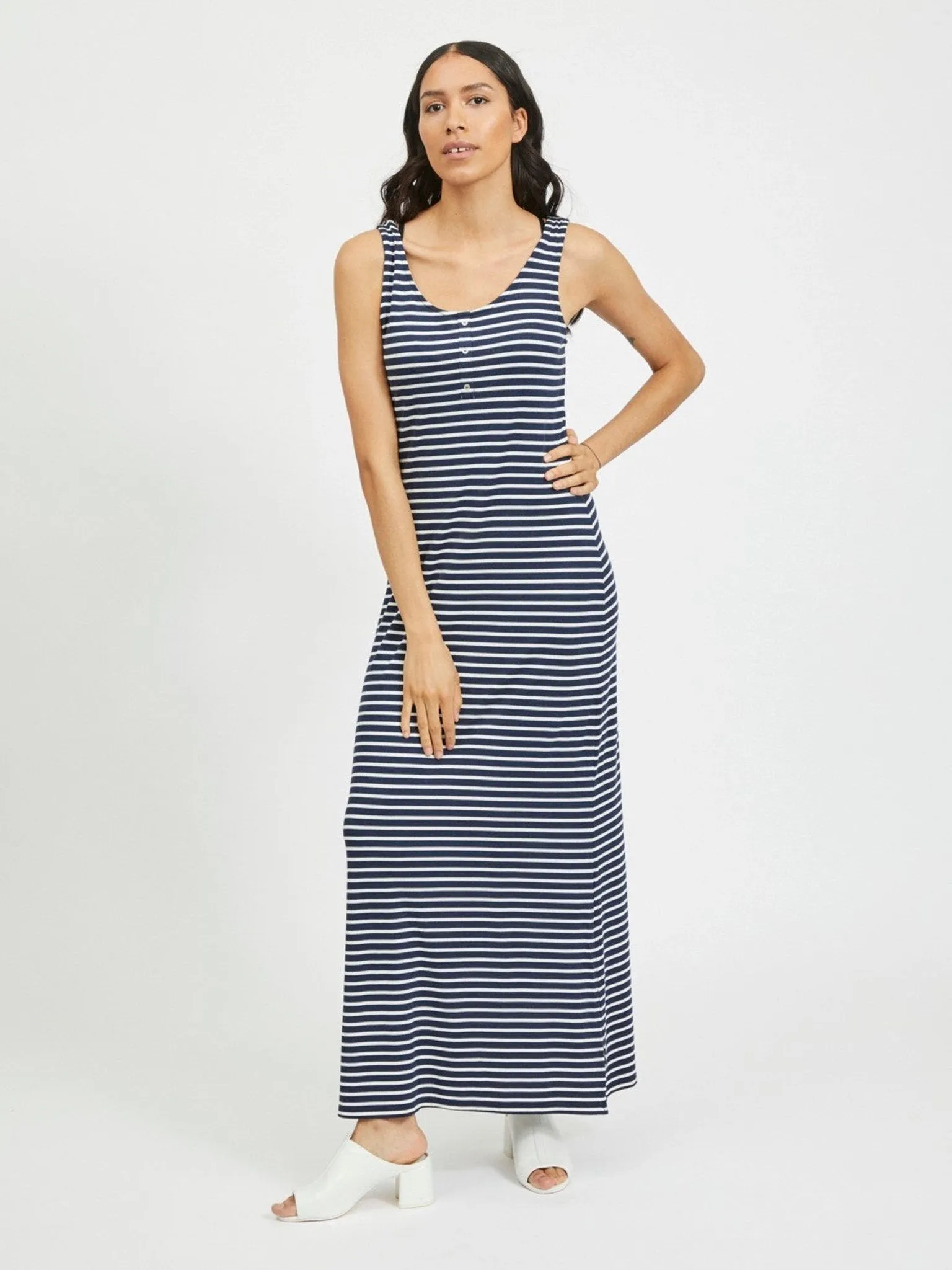 Dell Maxi Kjole - Navy Blazer/Sne Hvid