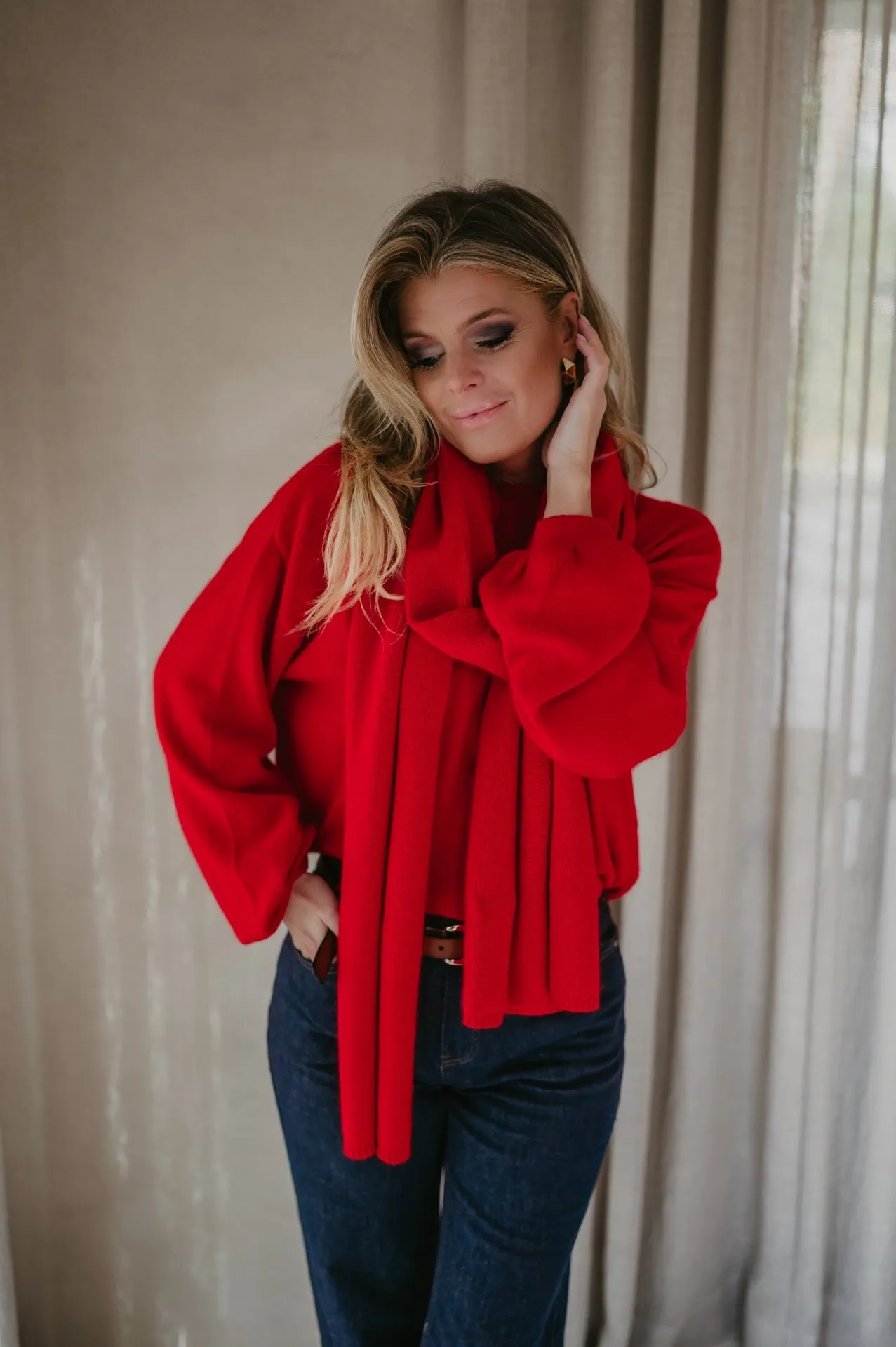 Dolente scarf I Red