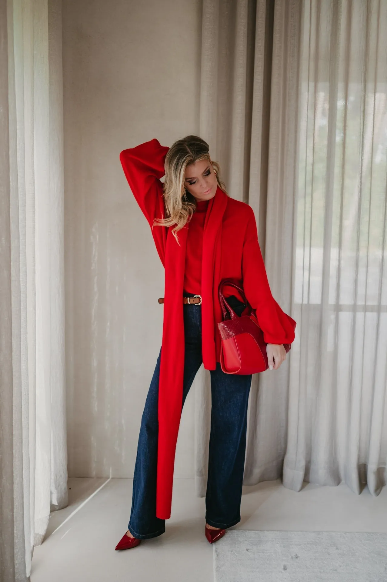 Dolente scarf I Red