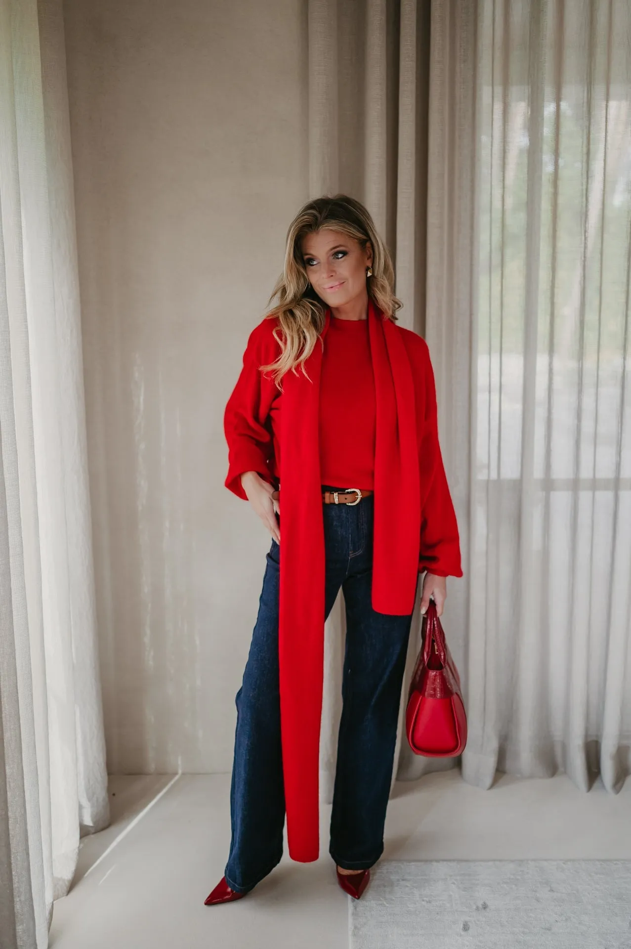 Dolente scarf I Red