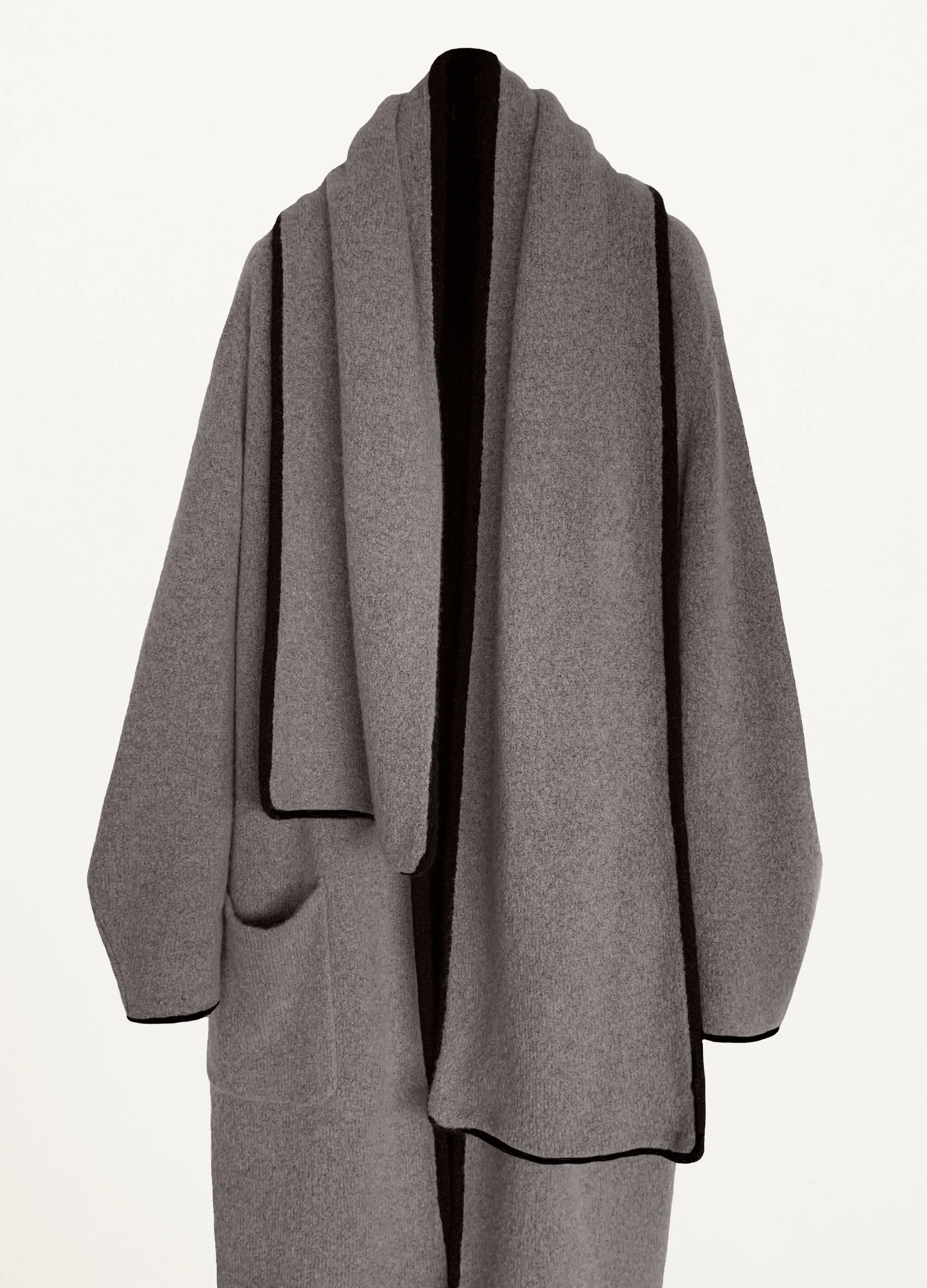 Double Layer Scarf in Mole/Black
