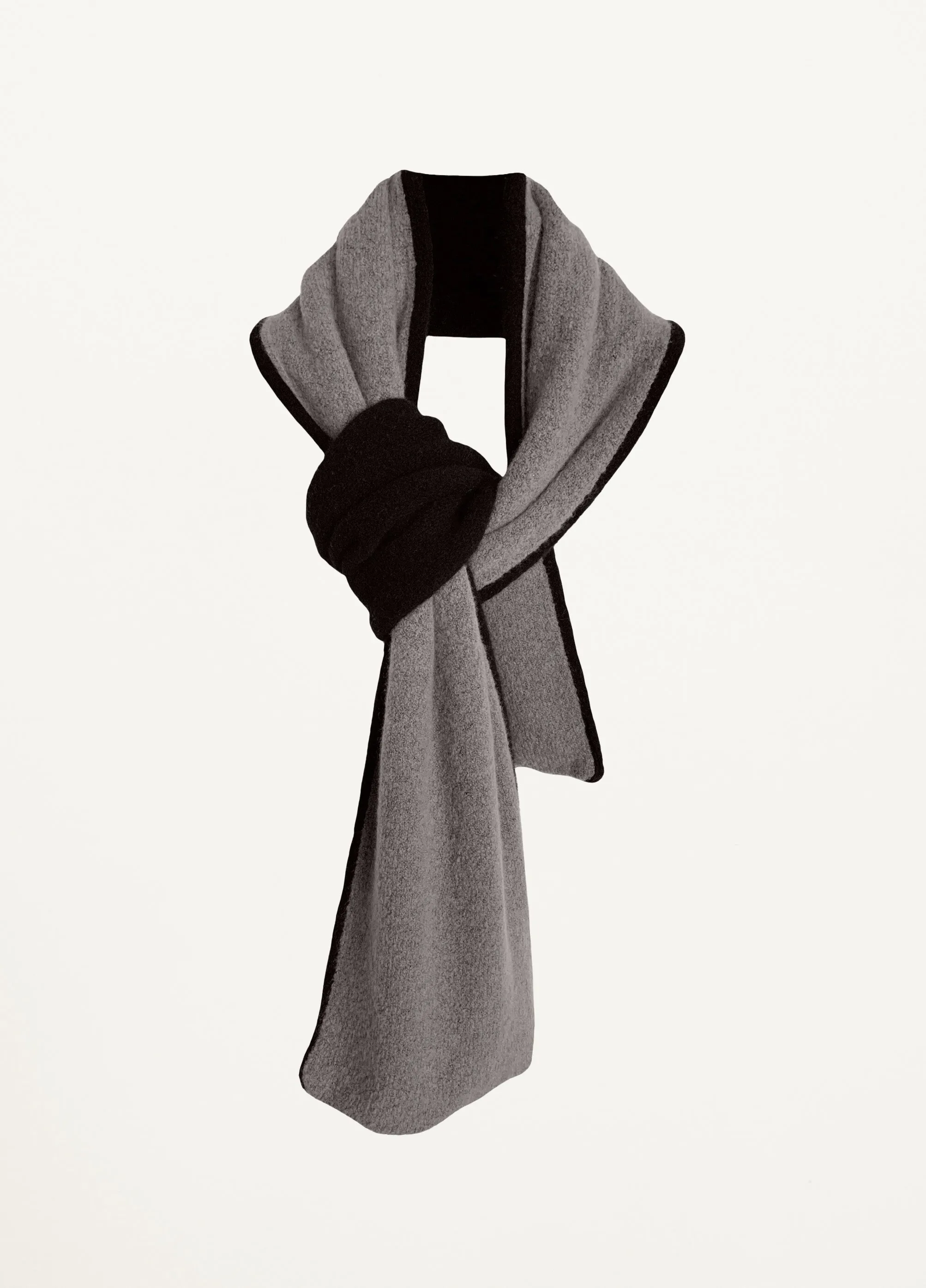Double Layer Scarf in Mole/Black