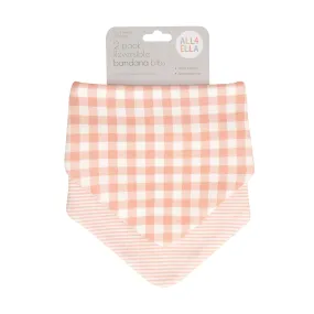 Dribble Bandana Bib 2 Pack - Gingham Strawberry