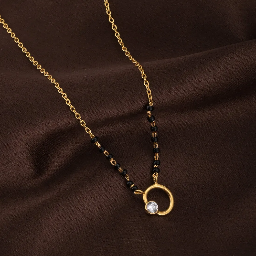 Elegant Zircon Studded Gold Mangalsutra