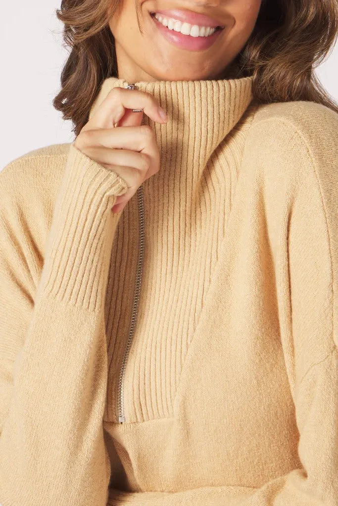 Tan Elevated 1/4 Zip - Restocking in September