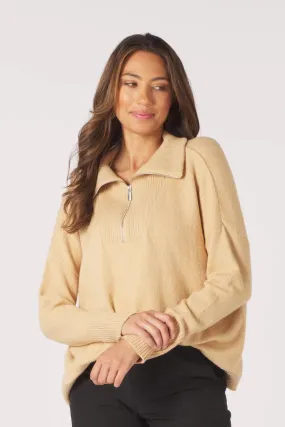Tan Elevated 1/4 Zip - Restocking in September