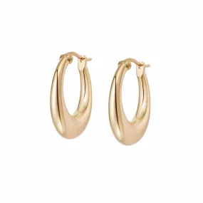 Estée Lalonde Maxi Ellipse Hoop Earrings 18ct Gold Plate