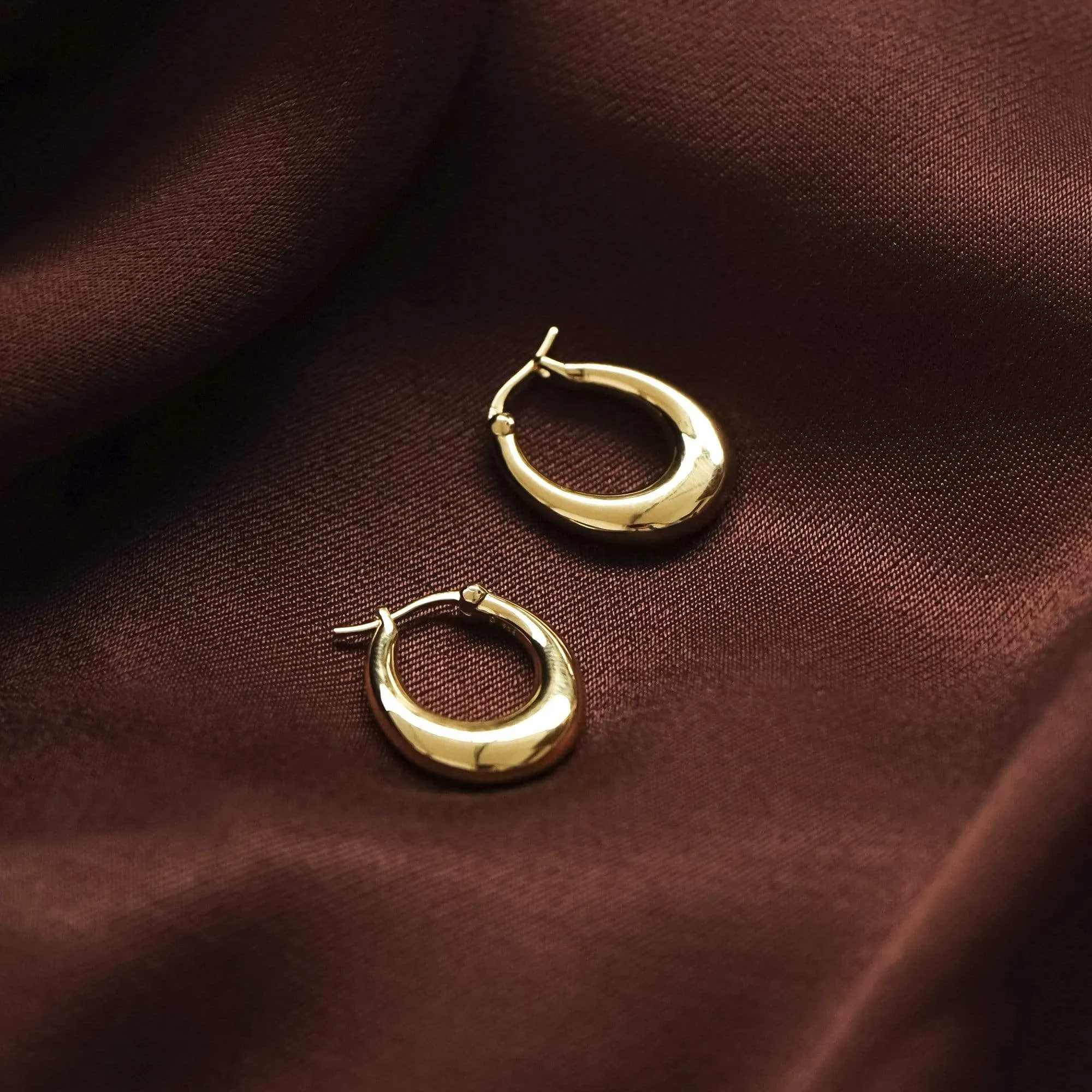 Estée Lalonde Maxi Ellipse Hoop Earrings 18ct Gold Plate