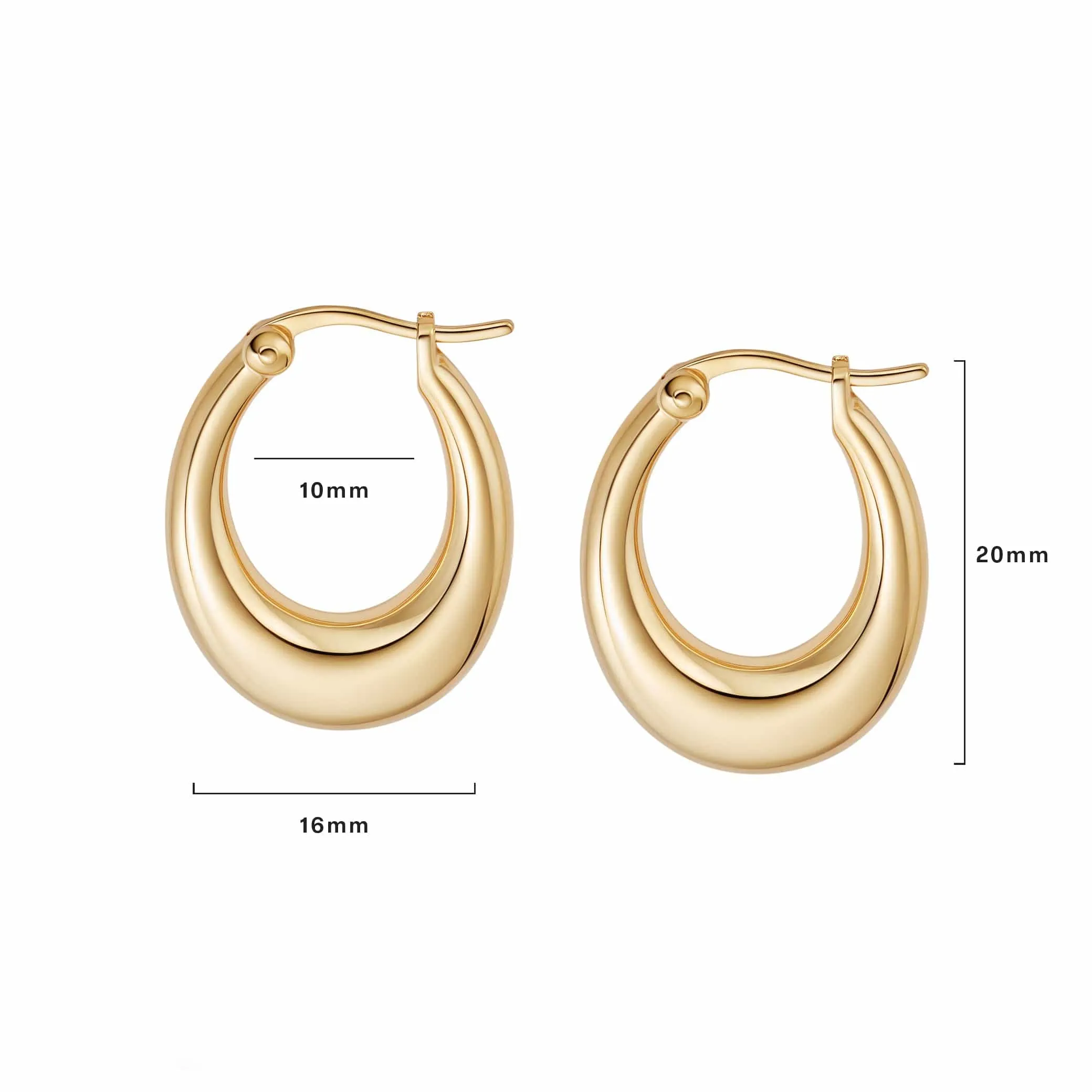 Estée Lalonde Maxi Ellipse Hoop Earrings 18ct Gold Plate