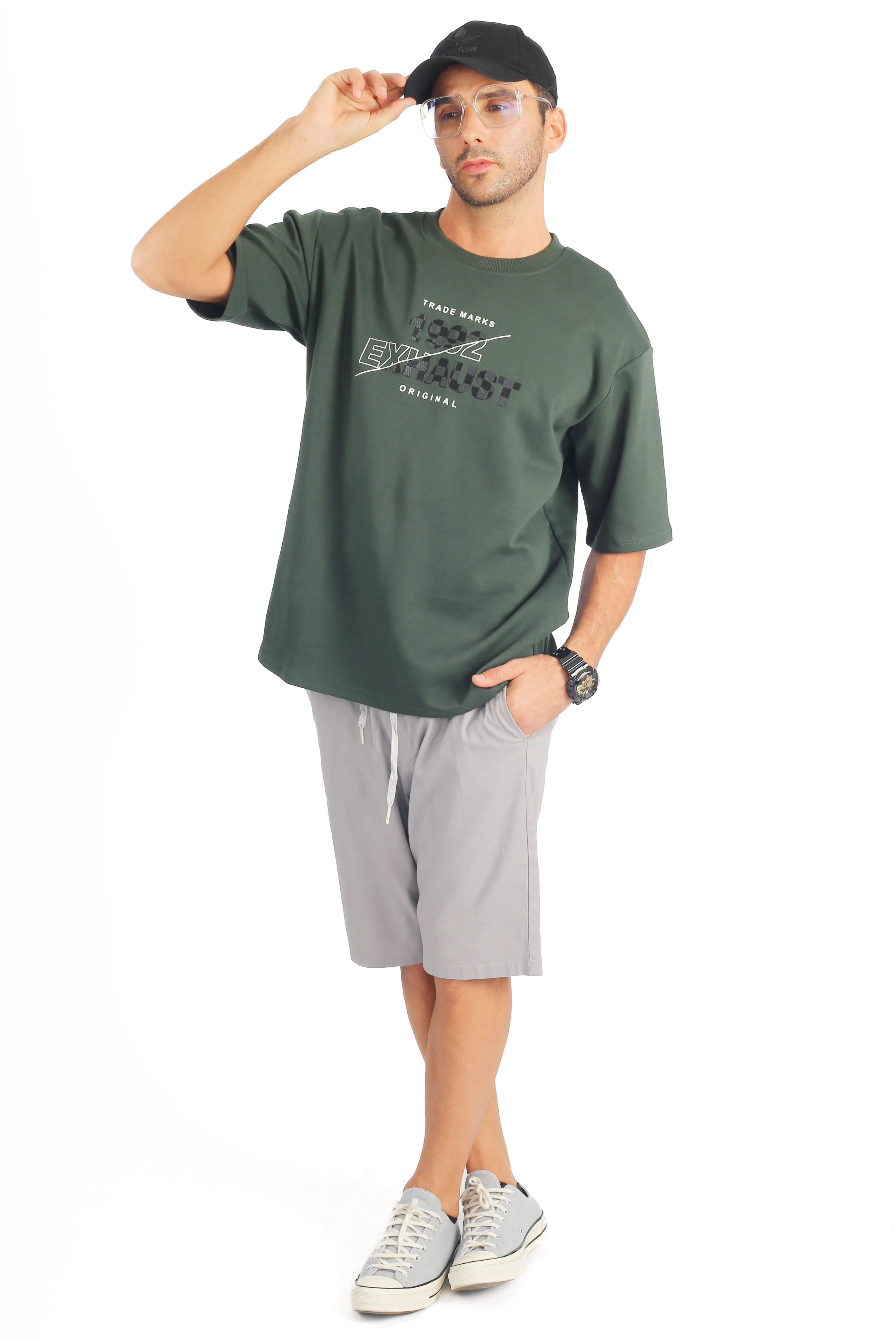 EXHAUST ROUND NECK T SHIRT [OVERSIZE] 1666