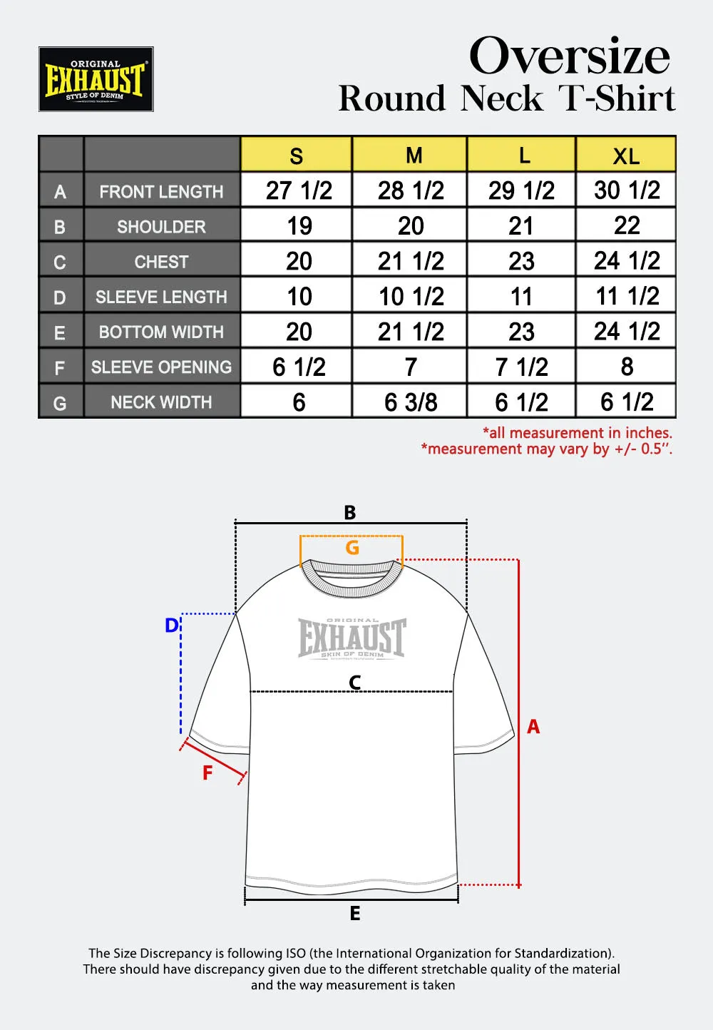 EXHAUST ROUND NECK T SHIRT [OVERSIZE] 1666