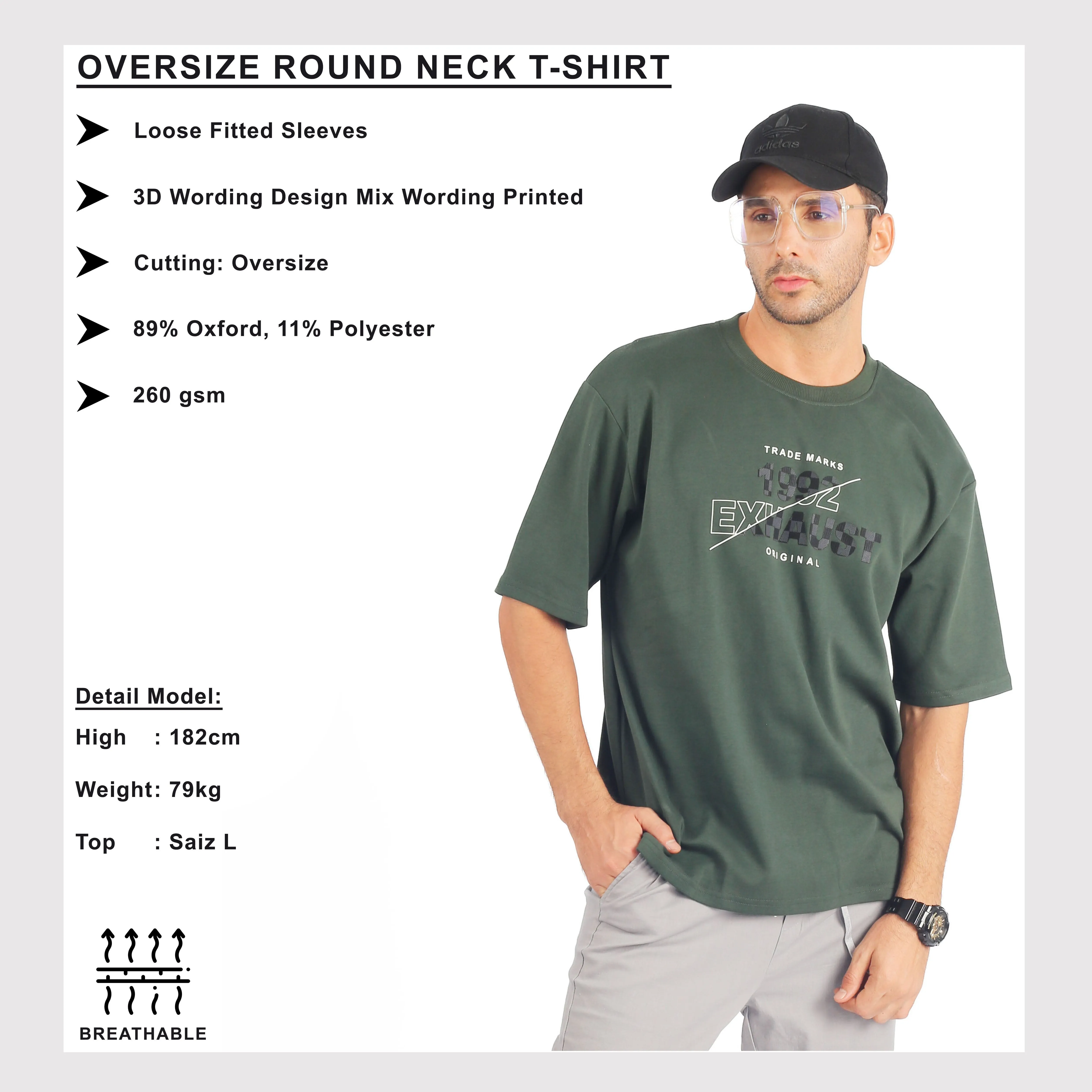 EXHAUST ROUND NECK T SHIRT [OVERSIZE] 1666