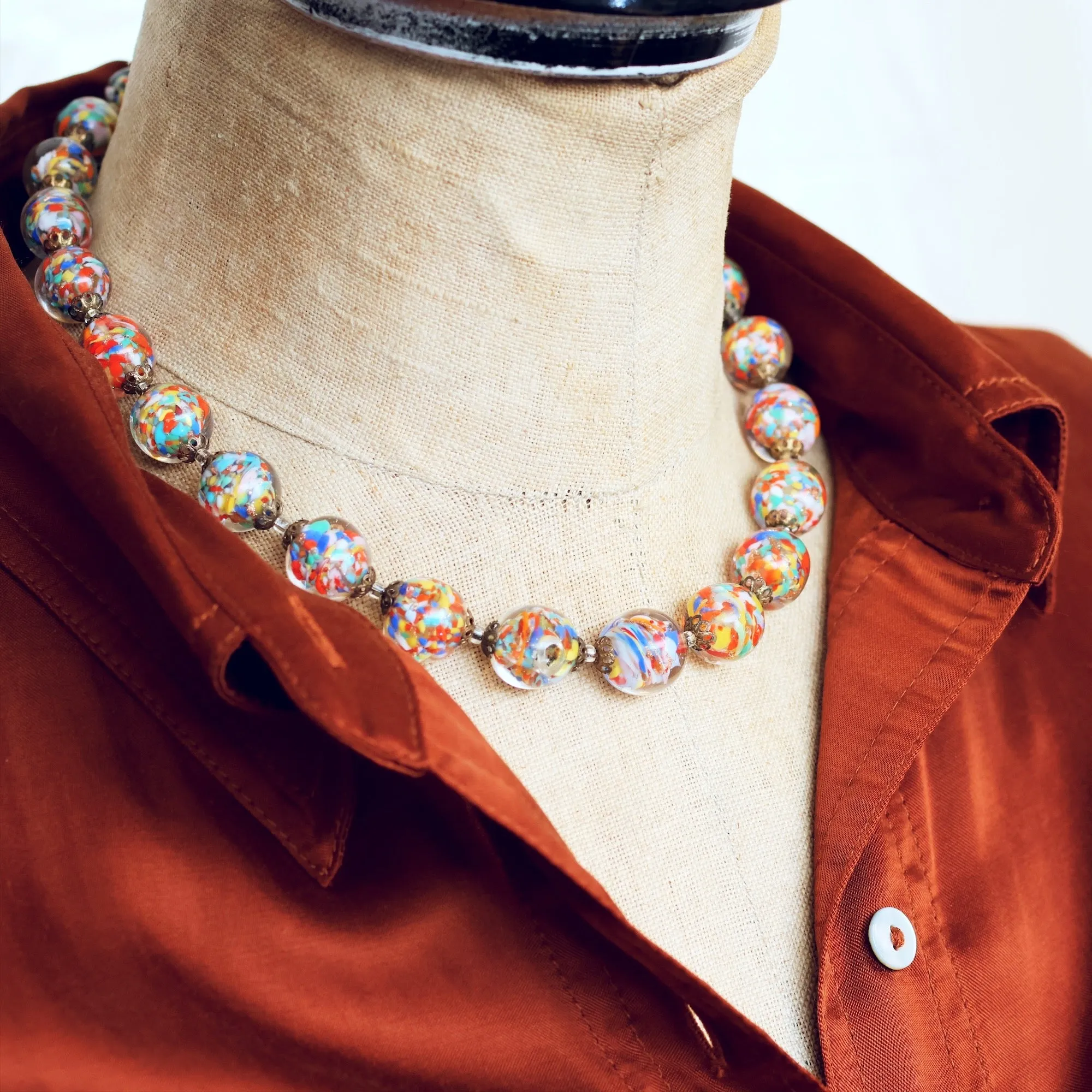 Fabulous Vintage Venetian Sommerso Glass Beads