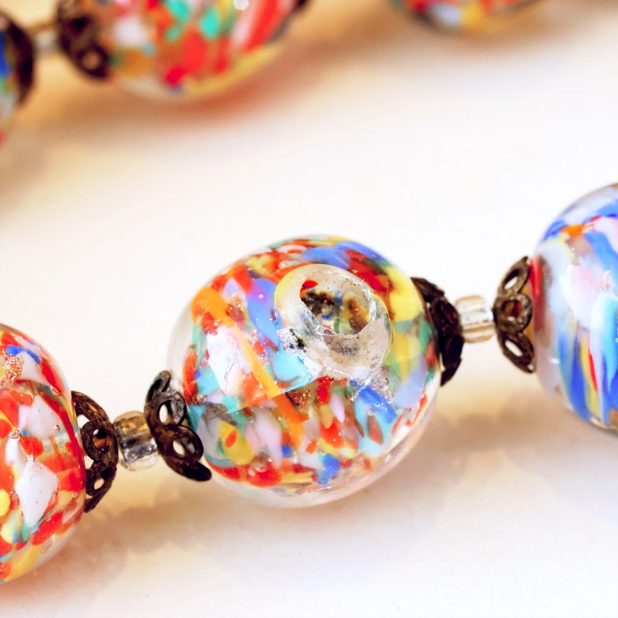 Fabulous Vintage Venetian Sommerso Glass Beads