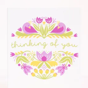 floral thinking of you card, sympathy card for a friend, simple friendship card with floral motif