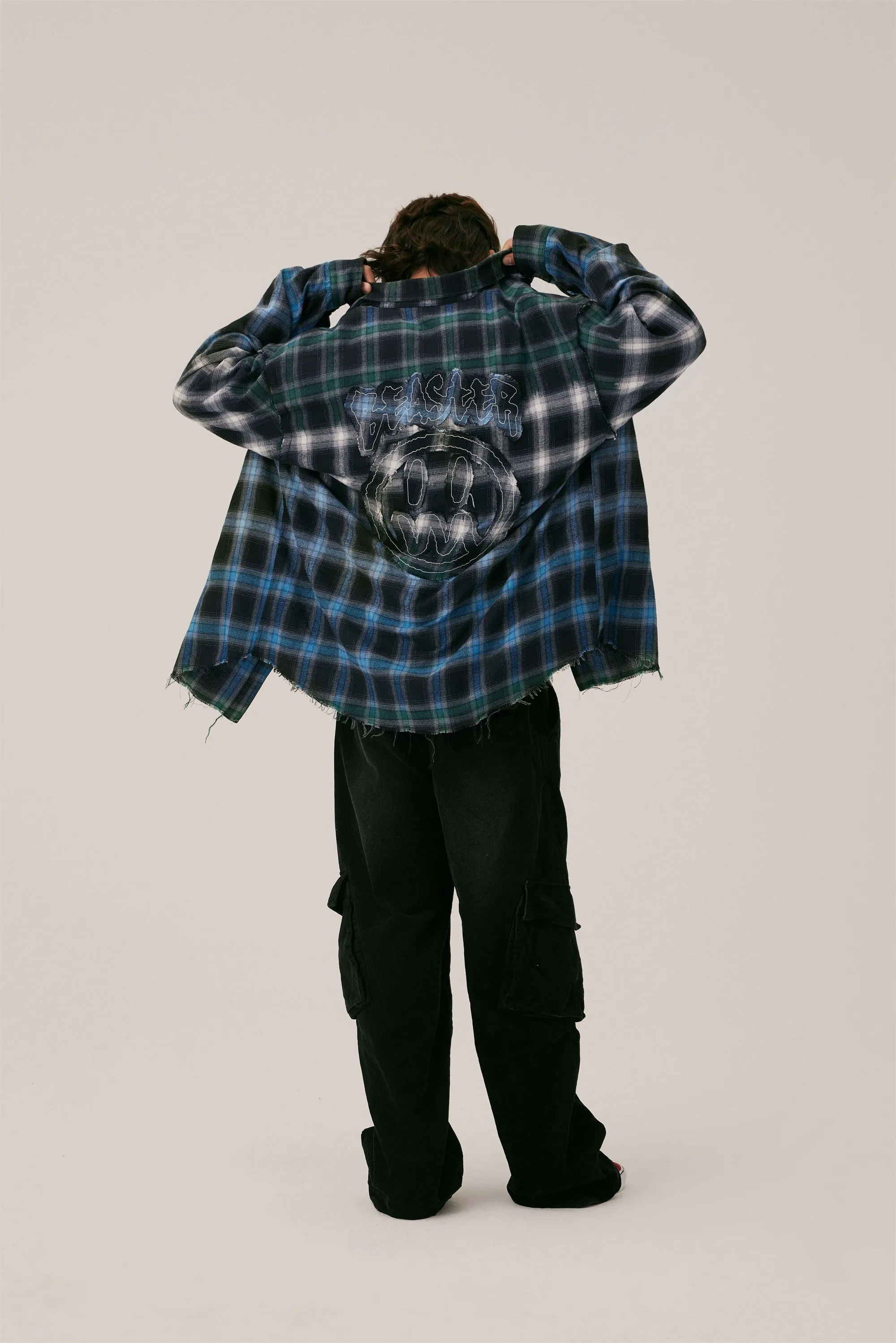 Ghost Face Long Sleeve Plaid Shirt