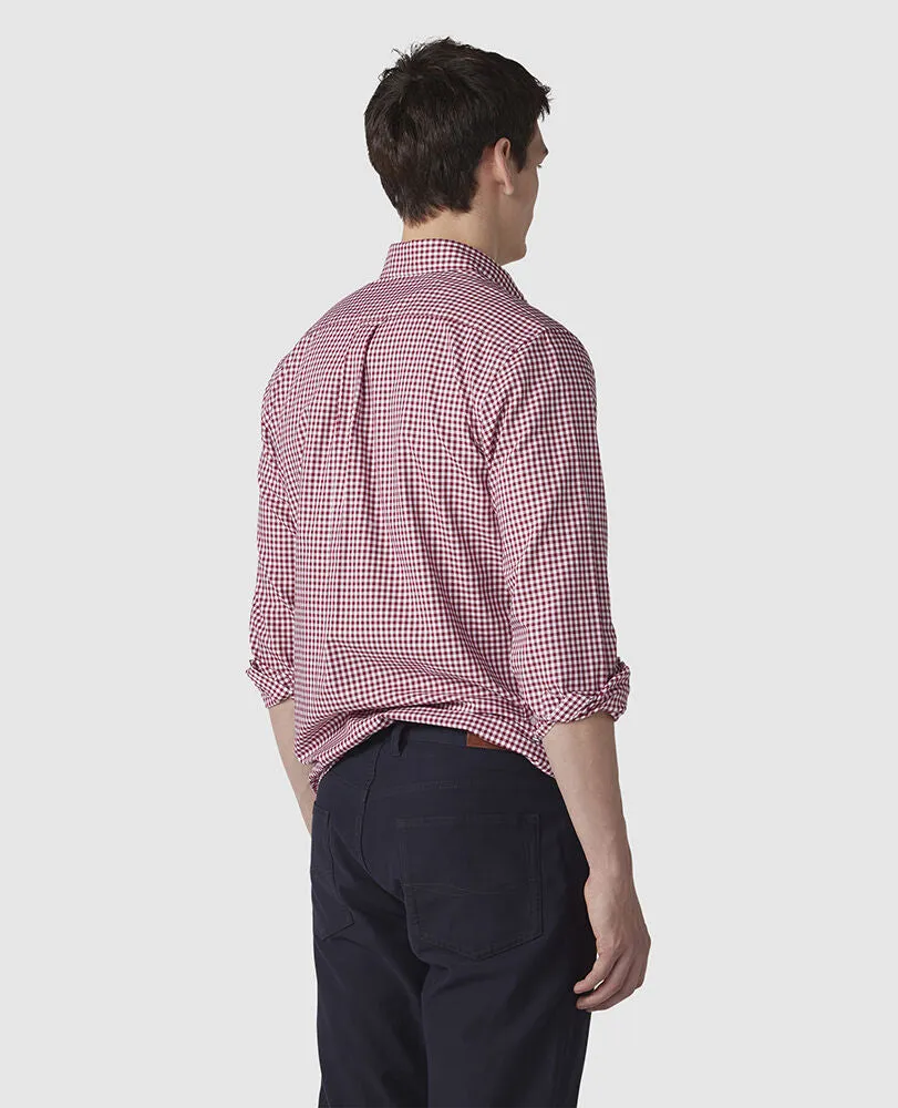 Gunn Check Oxford Shirt - Sports Fit - Claret