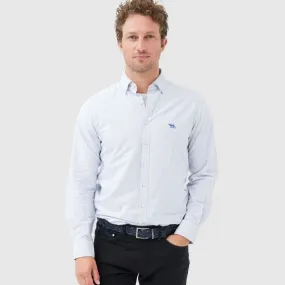 Gunn Oxford Stripe Shirt - Sports Fit - Royal