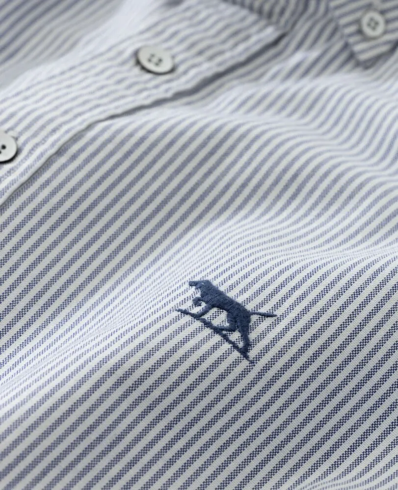 Gunn Oxford Stripe Shirt - Sports Fit - Royal