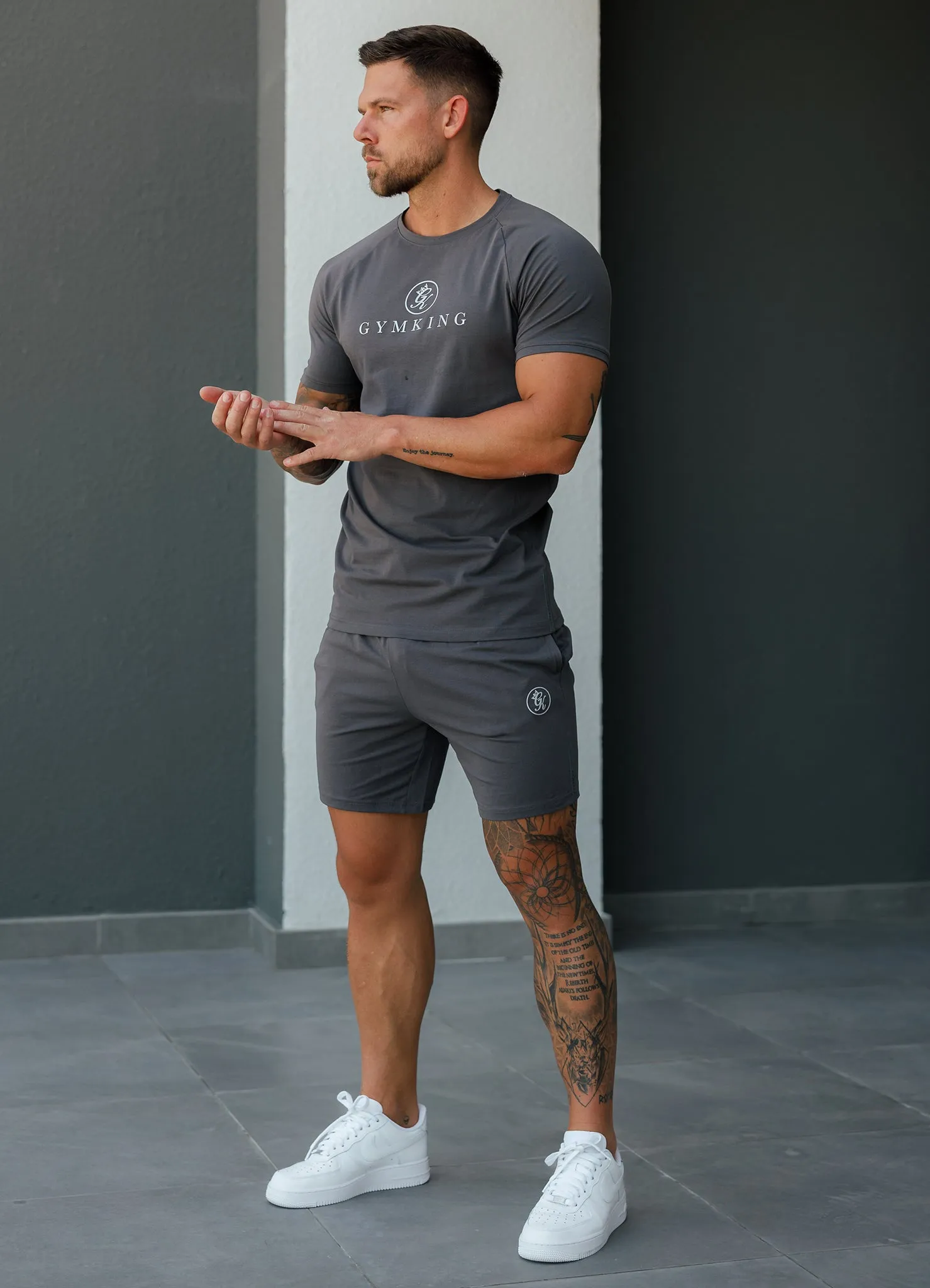 Gym King Pro Logo Jersey Short - Graphite