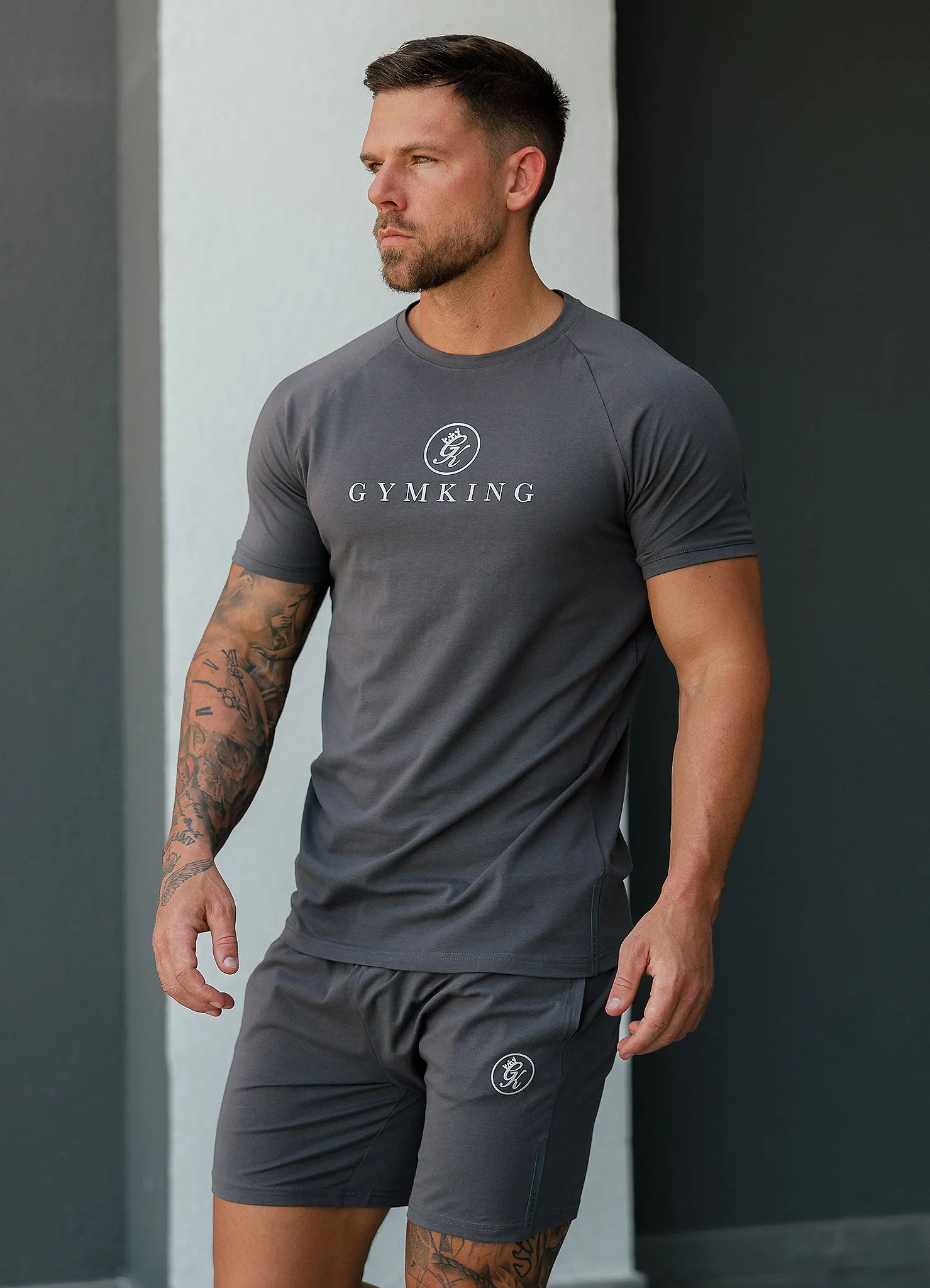 Gym King Pro Logo Jersey Short - Graphite