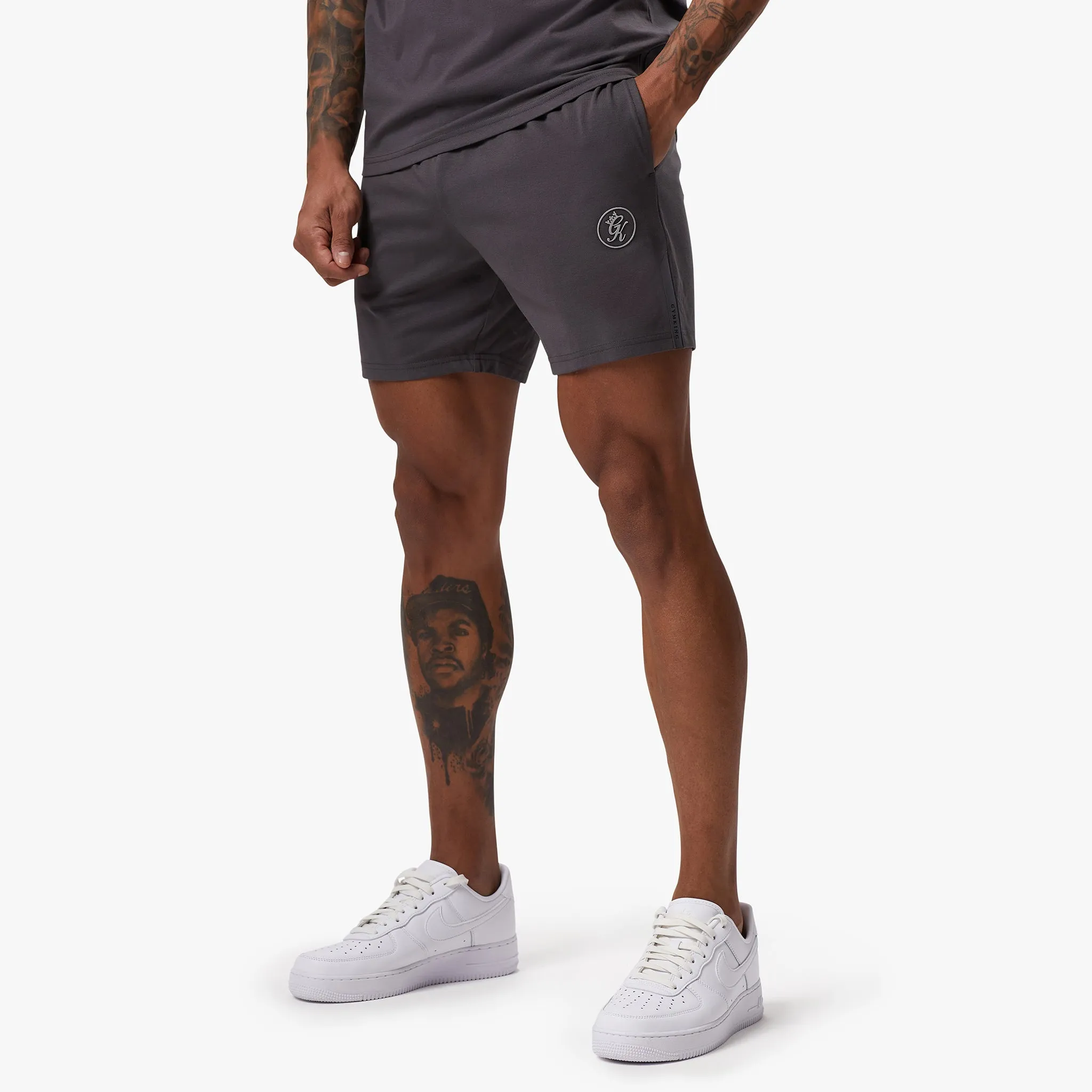 Gym King Pro Logo Jersey Short - Graphite