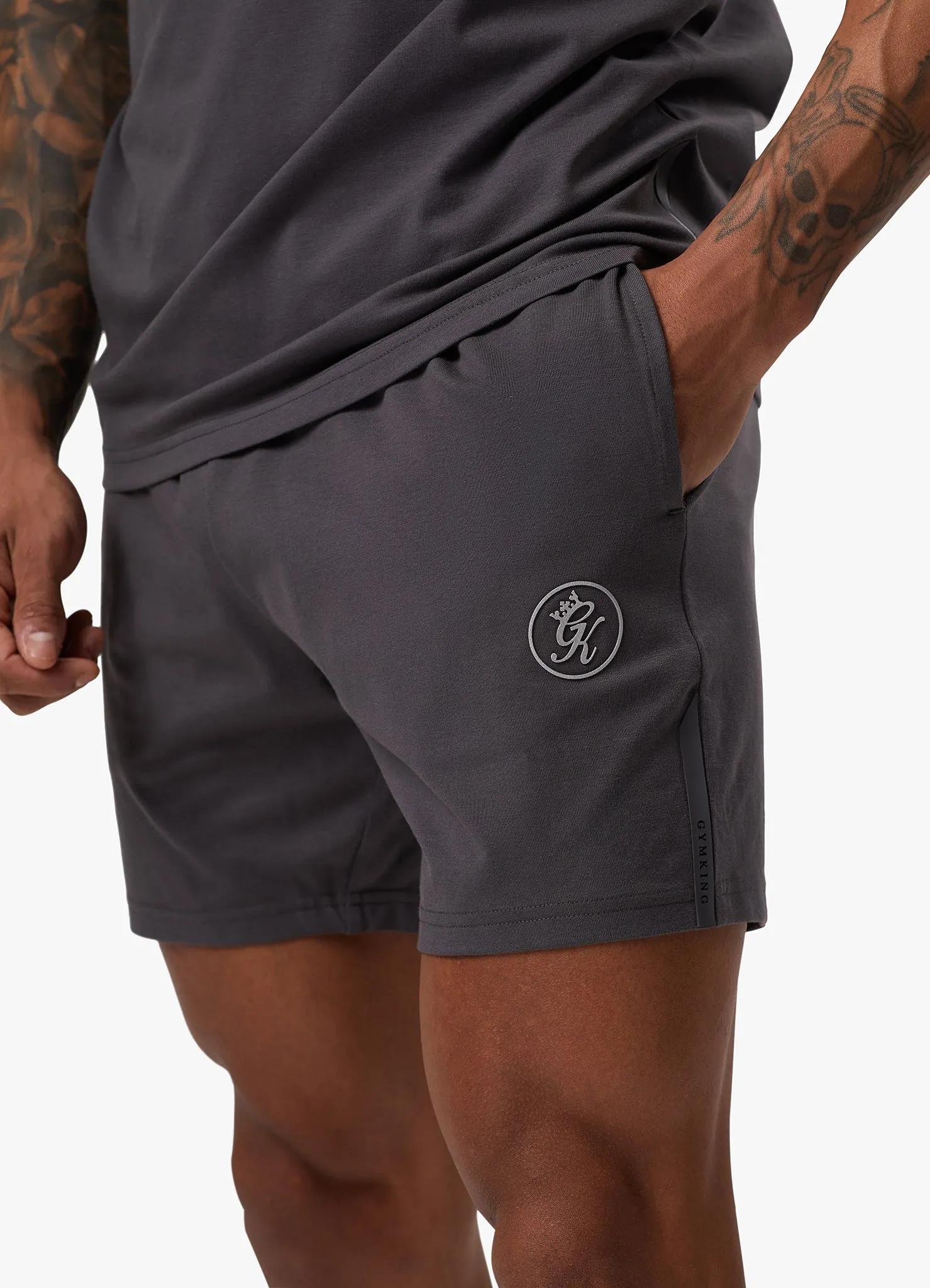 Gym King Pro Logo Jersey Short - Graphite