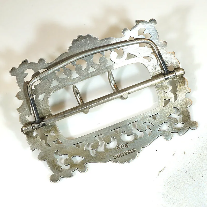 Hand Engraved Sterling Acanthus Leaf Buckle