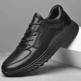 Hnzxzm Genuine Leather Casual Shoes Menlace up Fashion Oxford Shoes Outdoor Breathable Spring Autumn Shoe Men's Dress Shoes for Men