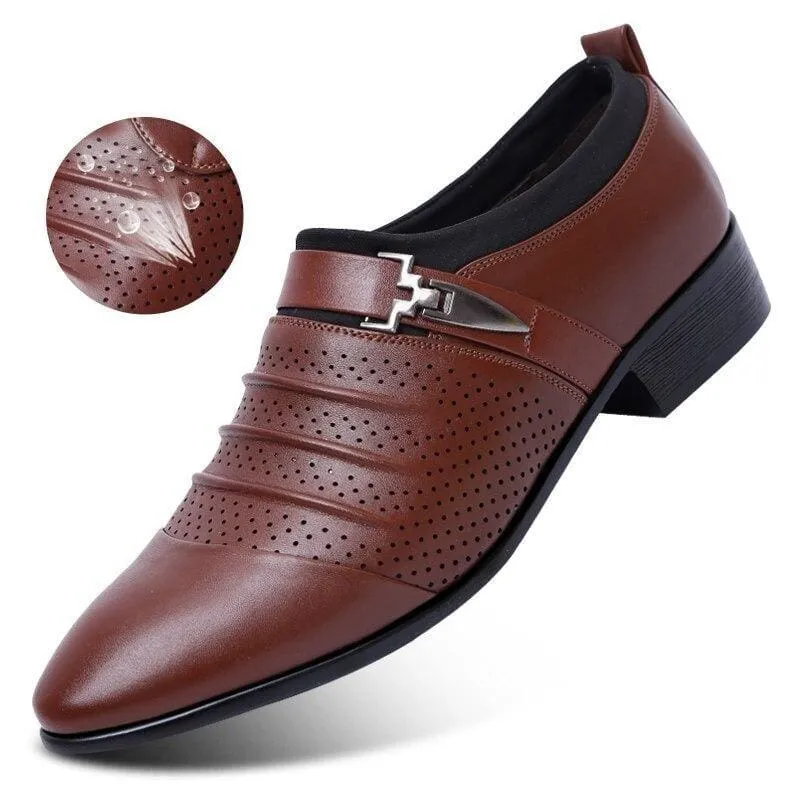 Hollow Out Men PU Leather Oxford Formal Shoes