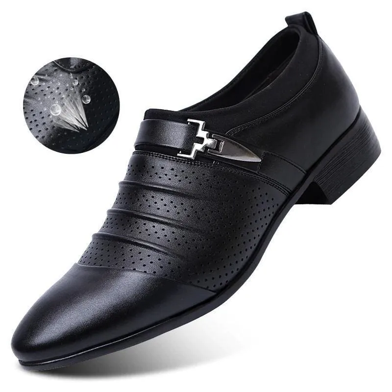 Hollow Out Men PU Leather Oxford Formal Shoes