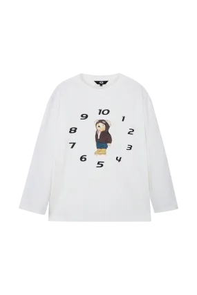 ICS Funny Clock Bear Long Sleeve T-shirt