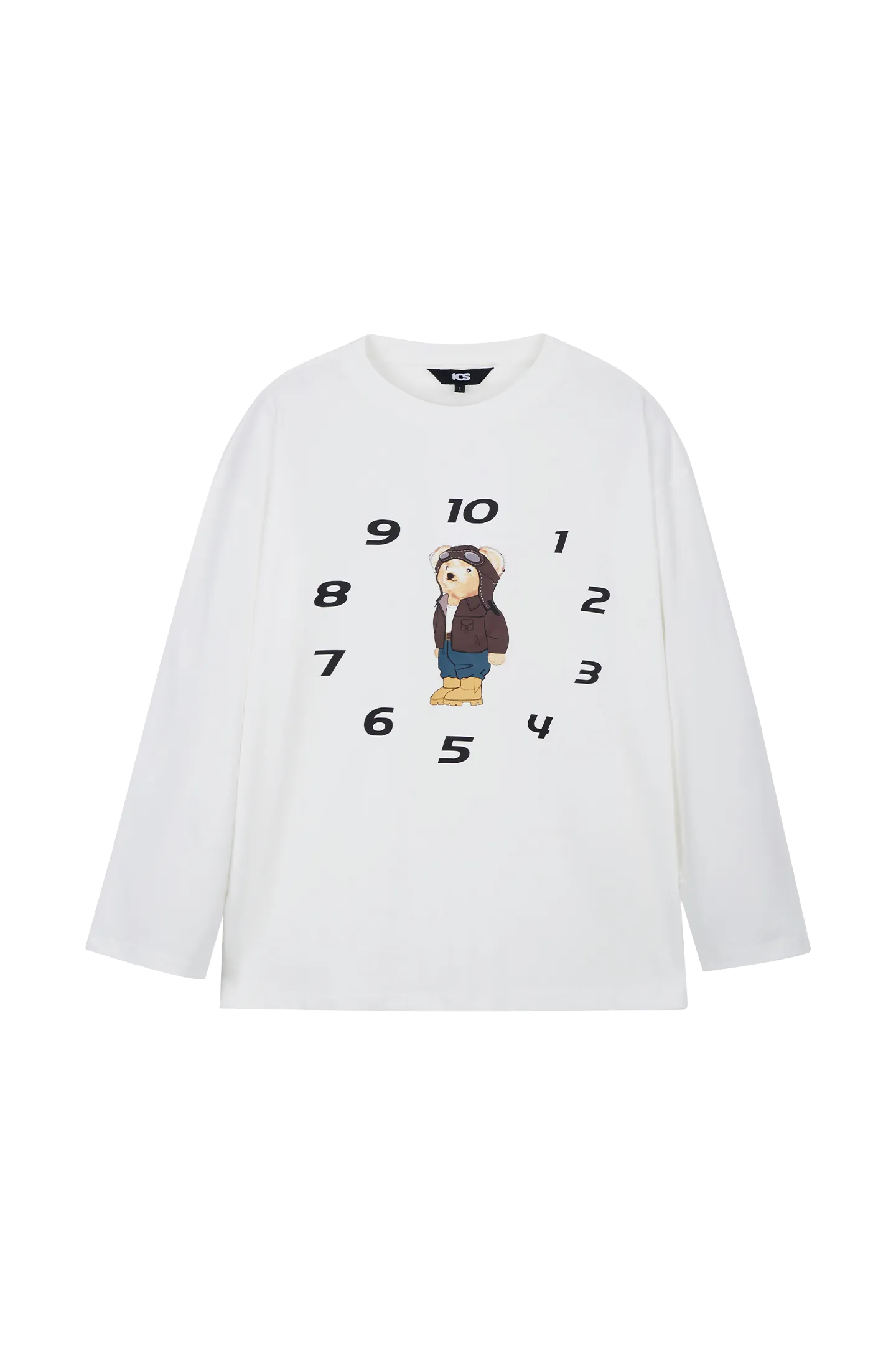 ICS Funny Clock Bear Long Sleeve T-shirt
