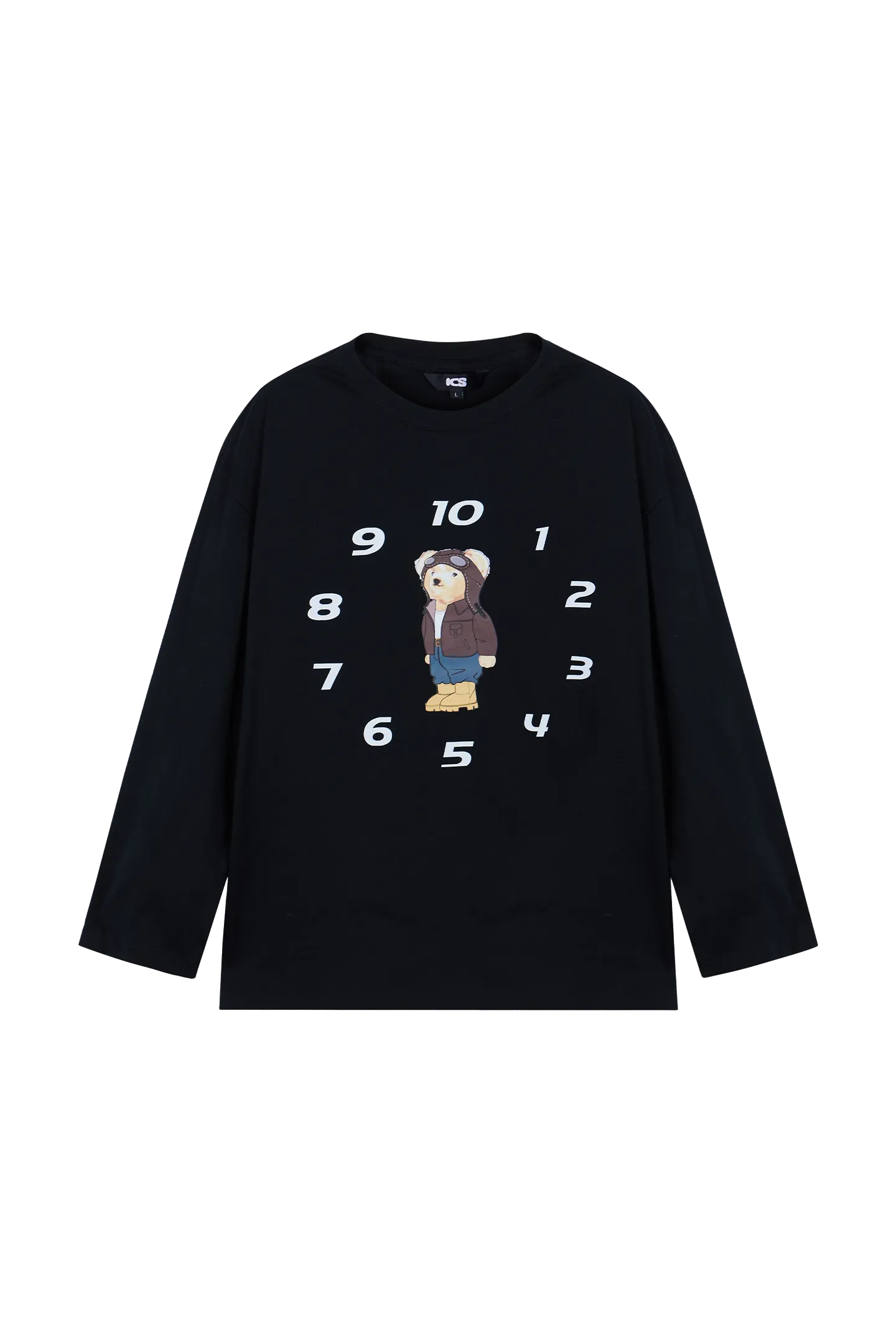 ICS Funny Clock Bear Long Sleeve T-shirt