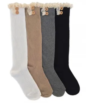 Lace & Buttons Boot Knee Socks - 1639 Jefferies Socks