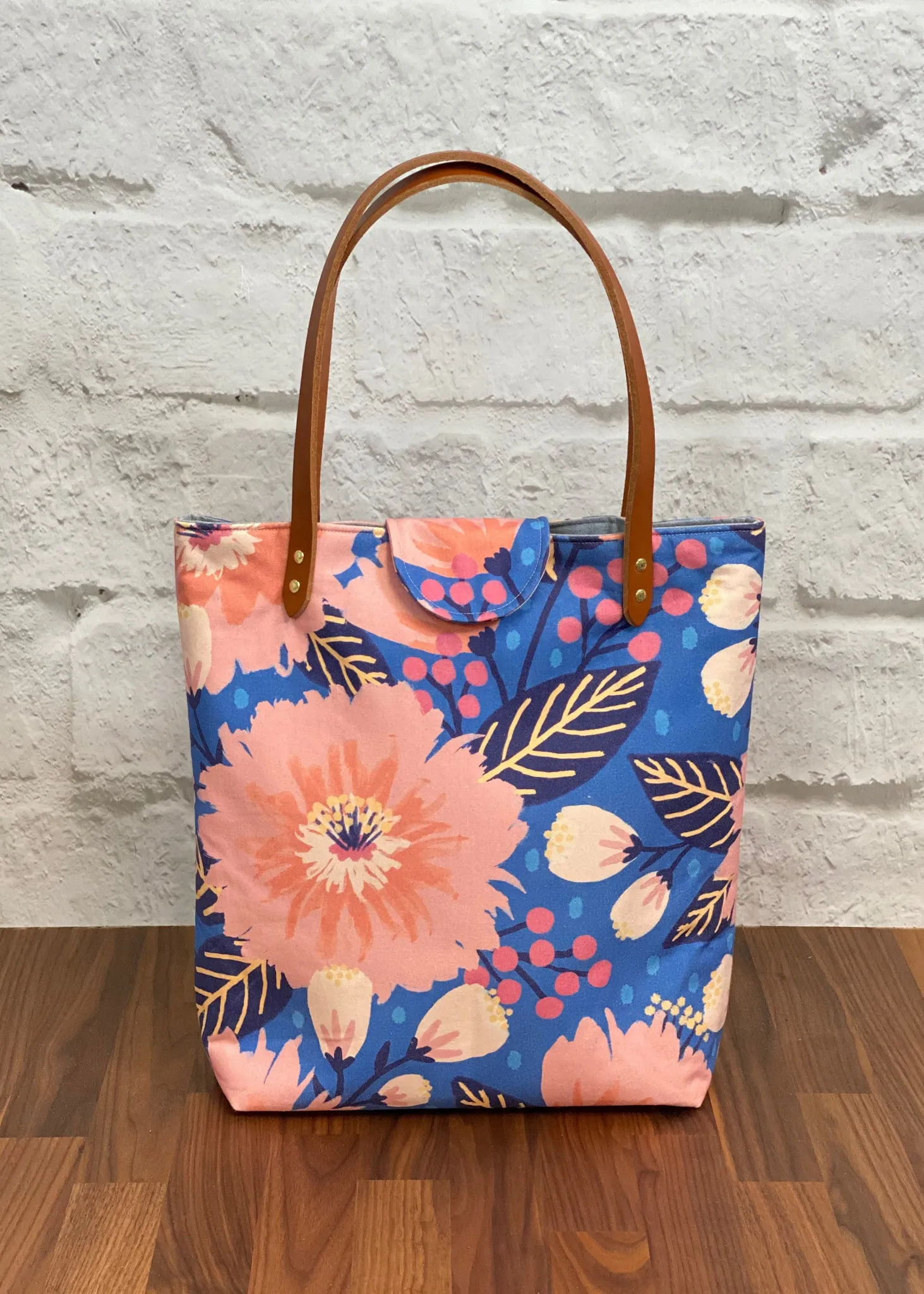 Lincoln Tote Bag Complete Kit - Dahlia Blue Organic Canvas