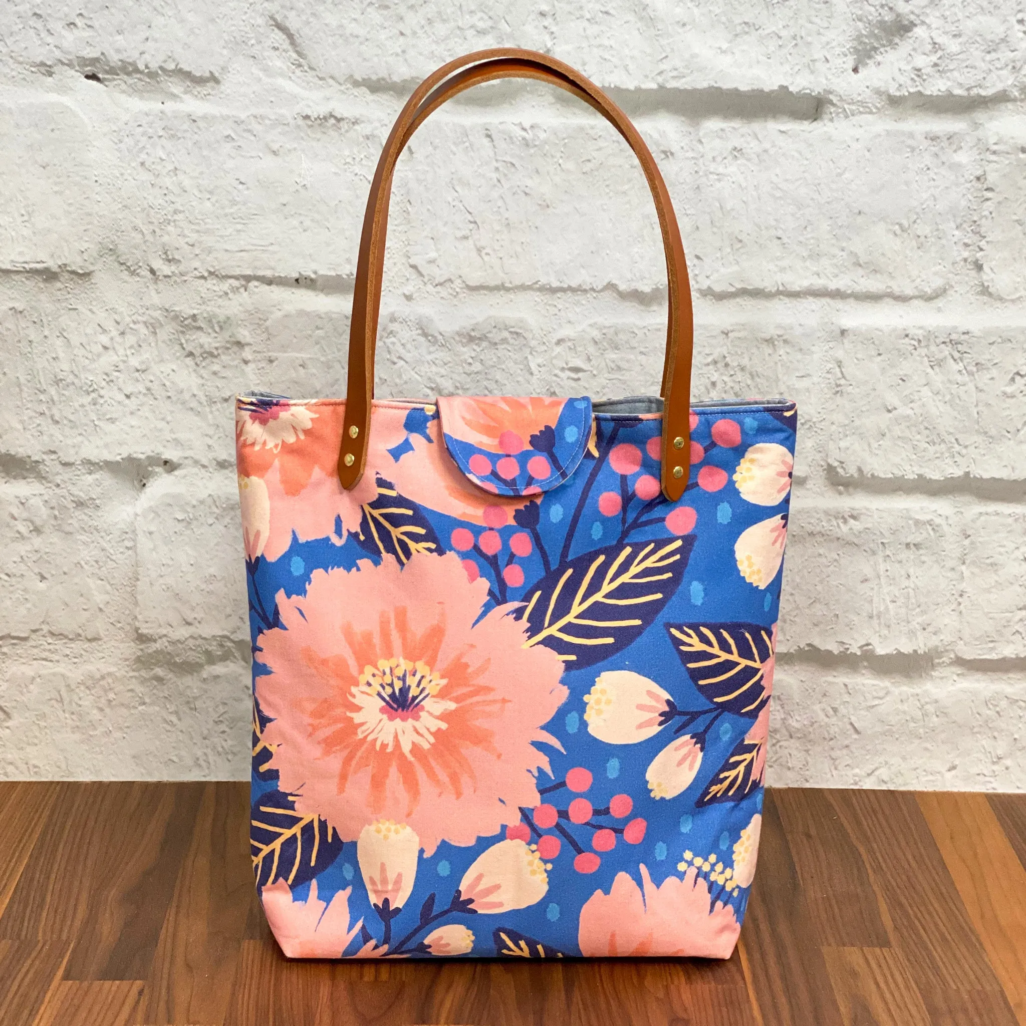 Lincoln Tote Bag Complete Kit - Dahlia Blue Organic Canvas
